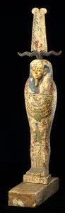 伴侣雕像，公元前332-30年（木材，彩色和金色） 作者 埃及托勒密时期