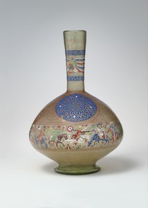 珐琅彩和镀金瓶，约1270-99（玻璃）。 作者 埃及学派