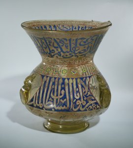 清真寺灯以al Malik al Nasu Muhammad的名义，c.1300-1340（珐琅玻璃）