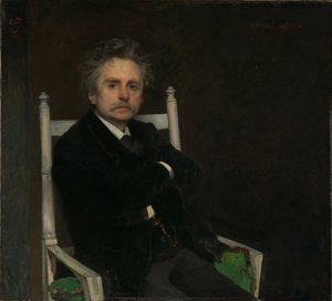 爱德华·格里格（Edvard Grieg）肖像1843-1907，1891年。