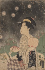 捕捉萤火虫的女人和孩子，约1793年。