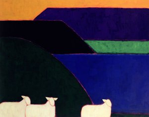 Fjord Snaefellness，1999（纸上丙烯酸） 作者 Eithne当代艺术家多恩