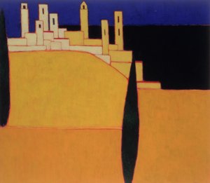 圣吉米尼亚诺，托斯卡纳，2000年（布面丙烯酸）