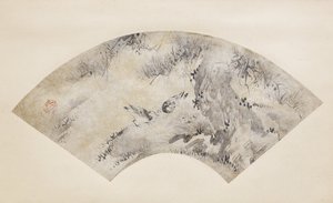 鸟与松树，约 1570-1590 年（纸本水墨金彩画） 作者 嘉纳荣德