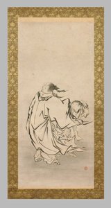 两个塞宁，16 世纪末至 17 世纪初（水彩和墨水，纸上，裱在绢上，象牙
丝绸、象牙） 作者 嘉纳荣德