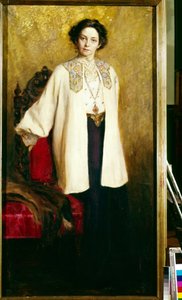 演员 Vera Komissarjevskaia (Komissarzhevskaya) (1864-1910) 的肖像。叶卡捷琳娜-谢尔盖耶夫娜-扎鲁德娜娅-卡沃斯（1862-1918 年）的绘画，纸上水彩，1906 年。国家中央 A.Bakhrushin 剧院博物馆，莫斯科。 作者 叶卡捷琳娜·谢尔盖耶夫娜·扎鲁德纳亚·卡沃斯