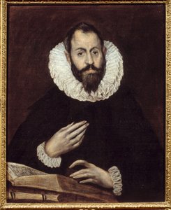 男人的肖像。多米尼克斯-西奥托科普洛斯（Domenikos Theotokopoulos dit El Greco，1541-1614）的画作，大约在1600-1610年。布面油画。亚眠，皮卡迪博物馆--男人的肖像。多米尼克斯-西奥托科普洛斯（1541-1614）的绘画，约1600-1610年。布面油画。皮 作者 埃尔·格列柯