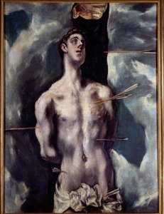 Domenikos Theotokopoulos Dit El Greco (1540-1614) 的圣塞巴斯蒂安绘画 作者 埃尔·格列柯