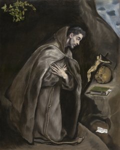 圣弗朗西斯跪在冥想中（1595-1600） 作者 埃尔·格列柯