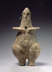 Steatopygous人物，阿姆拉什，公元前二千年末至一千年初（陶器）。 作者 lam石