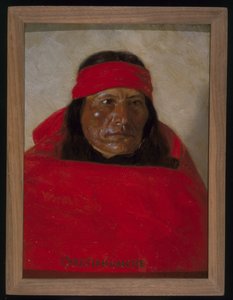 Christian-Naiche，c.1899（织物油画） 作者 埃尔布里奇·艾尔·伯班克