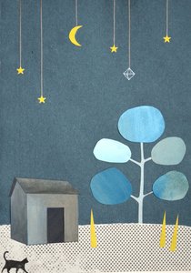 静夜2016 （拼贴画和水彩画，纸本）