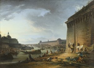 从Pont Neuf下面的堤防看巴黎，1766-68