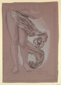 素描，《财富》的帷幔研究，约 1877 年 作者 伊莱休·维德