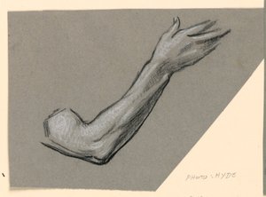 素描，手臂细节，约 1885 年 作者 伊莱休·维德