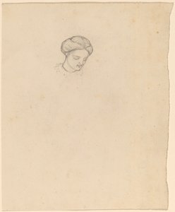 女孩的头部研究，约1858年。 作者 伊莱休·维德