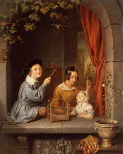 与宠物鸟玩耍 作者 伊丽莎白·阿丽达·哈嫩