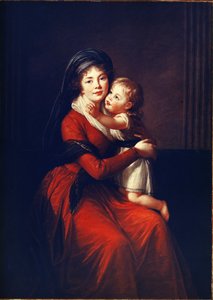 亚历山德拉-彼得罗夫娜-加利茨内公主（Golitsyna 或 Galitzyne）（1774-1842 年）与儿子的肖像。伊丽莎白-维吉-勒布伦（Vigee Lebrun）（1755-1842 年）的画作，布面油画 作者 伊丽莎白·路易丝·维吉·勒布朗