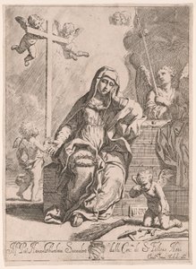 带有受难象征的悲哀圣母像 作者 伊丽莎白·赛拉妮（Elisabetta Sirani）
