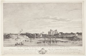 Udsigt over Chateau de Madrid og Pavillon de Bagatelle（巴黎附近的马德里城堡和巴加泰尔亭的景观） 作者 让·米歇尔·莫罗