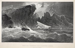离开Godsend Ledge的Hawsers，第二次Grinnell探险队寻找约翰·富兰克林爵士的插图...&39;，1856