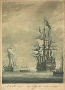 来自纳撒尼尔-布莱克比收藏的航运场景，1720年代。 作者 伊丽莎·科卡尔