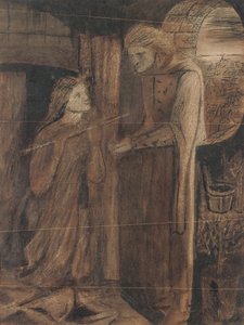 文员桑德斯（水彩画，带有阿拉伯树胶和刮痕，纸上）