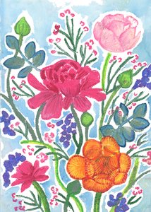 小牡丹，2018（油画棒）