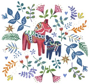 瑞典达拉马，2018（水彩和丙烯）