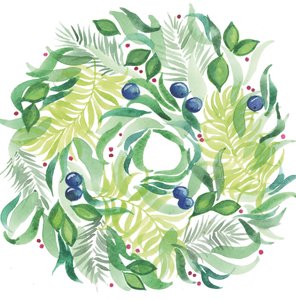 花环，2017 年（水彩画）