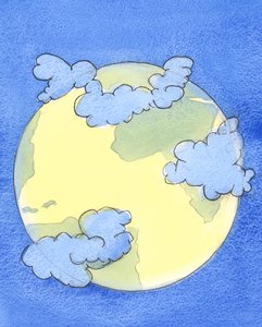 一片浓密的云层似乎覆盖了发生战争的那部分地区，使许多人与上帝隔绝，2004年（纸上写有w - c） 作者 伊丽莎白王