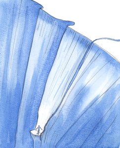 陷入严重罪恶的人就像被困在一个小壁架上，深陷深渊，2005 年（纸面水彩画） 作者 伊丽莎白王