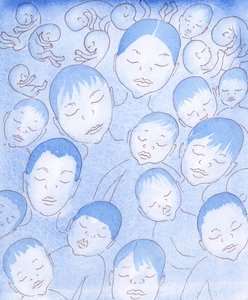 2005 年（纸上水彩画）所有那些夭折的、没有个人罪孽的小孩子--无论他们是流产、堕胎、活产但很快死亡，还是严重残疾、没有选择能力--现在都很幸福 作者 伊丽莎白王