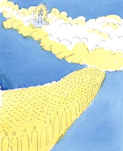 天上的所有圣徒都知道摩西人早已知道，上帝要我们尊敬我们的父母，2004年（纸上写真） 作者 伊丽莎白王