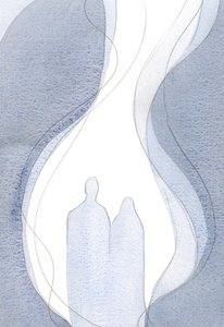 当我祈祷时，与基督和他的母亲相交，我的祈祷之光是那升腾的大火焰的一部分。，2001年（纸上w - c） 作者 伊丽莎白王