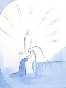 就像从底座上弯下腰一样，圣母夫人伸出手抚摸我的头。她很高兴那些2002年与别人对她高兴的人（w - c在纸上） 作者 伊丽莎白王