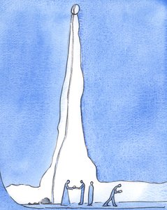 在他的化身中，仿佛基督降临到被困在深井井中而迷失的人们，2003年（纸上写有w - c） 作者 伊丽莎白王