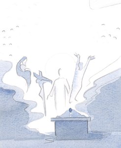 在弥撒中，我们面对着基督一生的一切奥秘，2001年（纸上写有w - c） 作者 伊丽莎白王