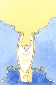 因为耶稣基督是神，也是人，所以在弥撒中出现在我们中间（2003年，纸上水） 作者 伊丽莎白王
