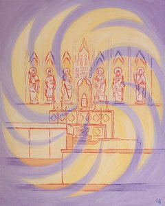 会幕之前，我们在永生神的同在中，三位一体的荣耀充满了教会，2003年（船上供油） 作者 伊丽莎白王