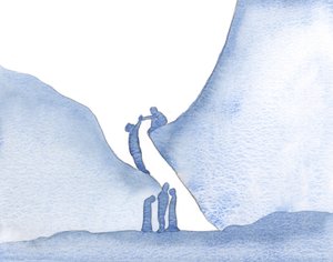 通过对基督的信仰，自由地给予我们，我们被引导为他人代求并帮助他们度过难关，2000年（纸上写有水） 作者 伊丽莎白王