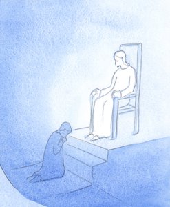 基督以国王的身份出现，并让我以as悔的方式坐在他脚下，2000年（纸上水） 作者 伊丽莎白王