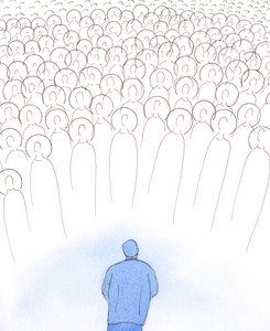 基督安慰我，将我的灵魂引向天堂，让我看到圣人的陪伴，2005 年（纸面水彩画） 作者 伊丽莎白王