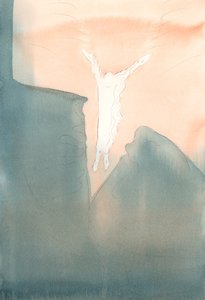 基督慈爱地跳入我们心中恐惧的黑暗深处。（2001年，纸上写有水） 作者 伊丽莎白王