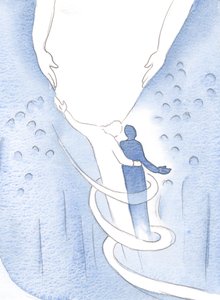 基督使我放心，将我的灵魂包裹在爱中，带领我走向光明，2000年（纸上写有水） 作者 伊丽莎白王