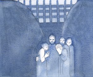 基督被钉十字架的基督与所有为他而受苦的人特别亲近，2000年（纸上写真） 作者 伊丽莎白王