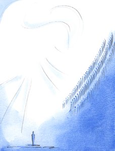 每次我们祈祷“圣洁，圣洁，圣洁的主”时，我们都会与在2003年“天堂”中表达同样赞美的圣徒和天使一同表达我们的声音（w - c在纸上） 作者 伊丽莎白王