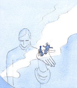 上帝拥有万物，所有人都存在，包括那些质疑上帝存在的人，2003年（纸上写有w - c） 作者 伊丽莎白王