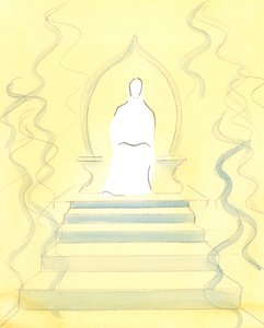 父神住在荣耀之火中，住在天上。在他的宝座前，人们被带去接受审判，2004年（纸上写有w - c） 作者 伊丽莎白王
