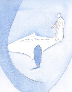 他解释说，我衣衫garment的衣服-由于暴露在他的凝视中-会变得一尘不染。这将是“婚礼服装”。，2000年（纸上水） 作者 伊丽莎白王
